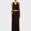 Shona Joy Irena Slide Spilt Maxi Skirt - Black< Mini Dresses | Midi Dresses