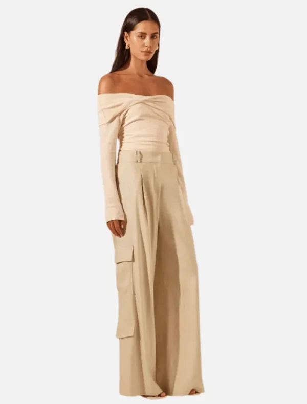 Shona Joy Kasbah Slouch Cargo Pant - Oyster< Pants