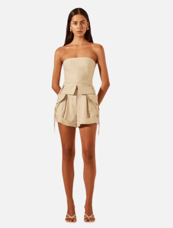 Shona Joy Kasbah Utility Short - Oyster< Shorts | Tops