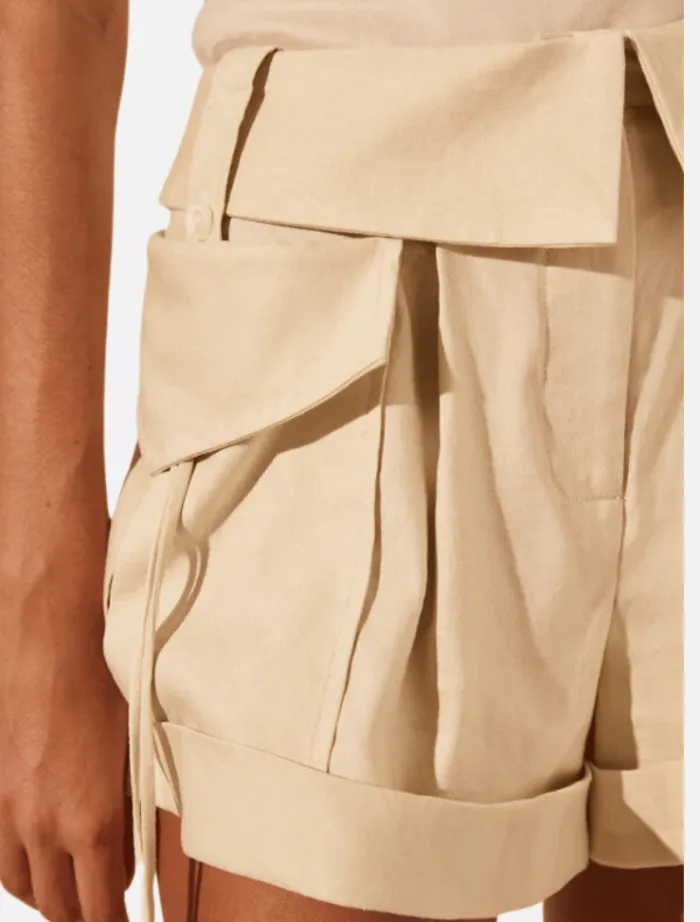 kasbah_utility_short__oys_4.webp Shona Joy Kasbah Utility Short - Oyster< Shorts | Tops