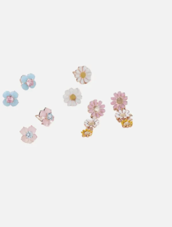 Jolie and Deen Katja Flower Studs - Blue< Earrings