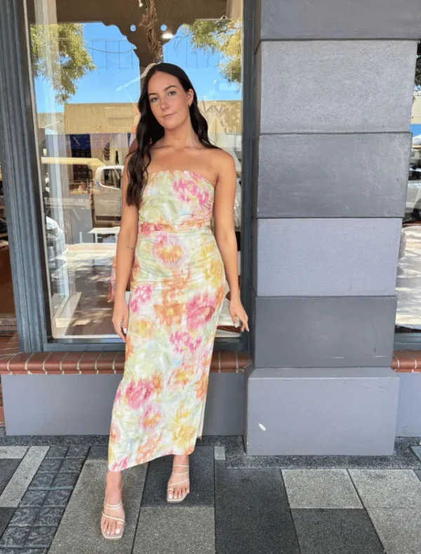 Ownley Keke Hazy Midi Dress - Bloom Blush< Casual Dresses | Mini Dresses