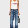 The Laundry Room Kiss Me Cowboy Rib Tank - White< Denim