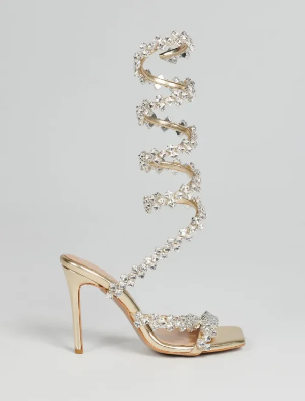 Insurge Shoes Kya Strappy Sandal - Gold Embellished< Mini Dresses | Heels