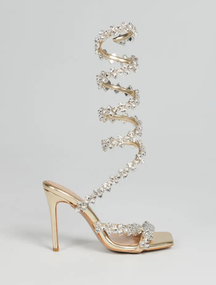 kya_strappy_sandal__gold__0.webp Insurge Shoes Kya Strappy Sandal - Gold Embellished< Mini Dresses | Heels