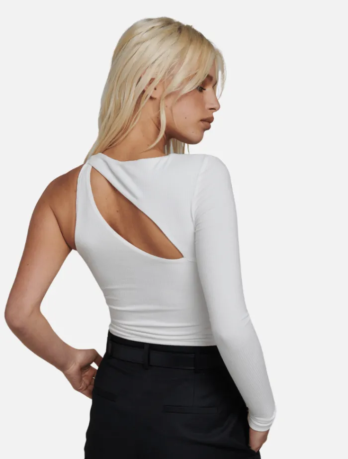 kylian_bodysuit__white_2.webp Bayse Kylian Bodysuit - White< Long Sleeve Dresses | Midi Dresses