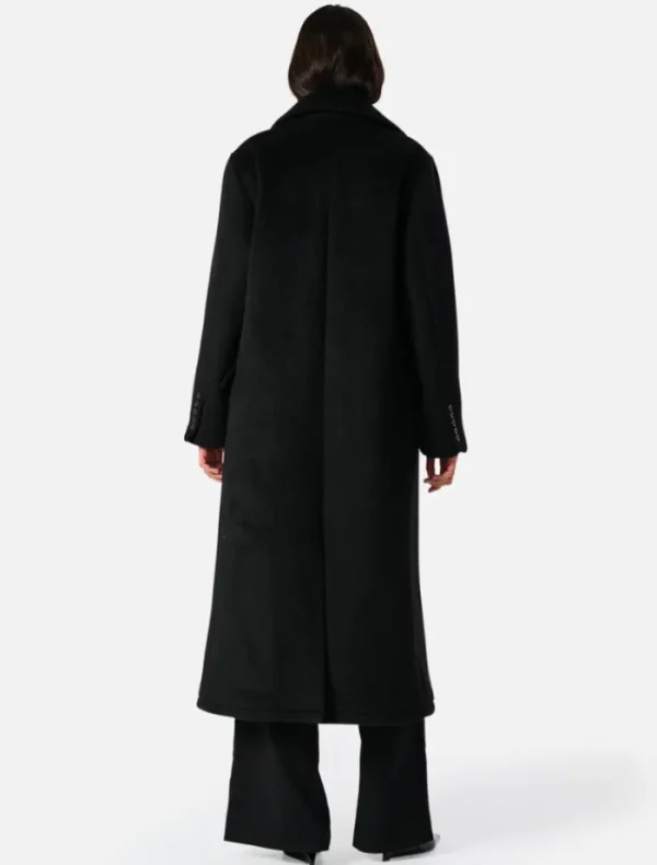 Ena Pelly Lana Wool Coat - Black< Wool Coat | Leather Jacket