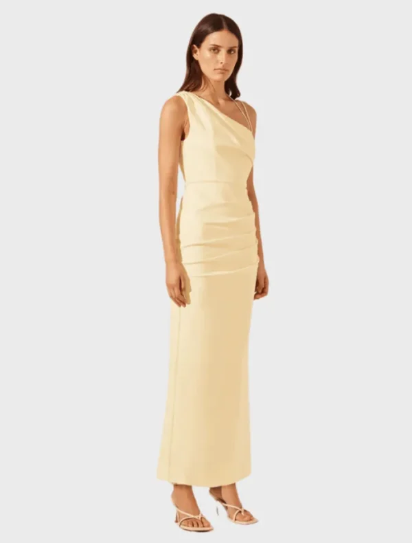 Shona Joy Lani Gathered Midi Dress - Vanilla< Midi Dresses | Skirts