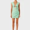 Shona Joy Lani Plunged Cut Out Mini Dress - Aqua< Casual Dresses | Mini Dresses