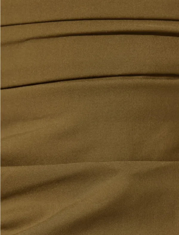 Shona Joy Lani Strapless Gathered Midi Dress - Army Green< Casual Dresses | Midi Dresses