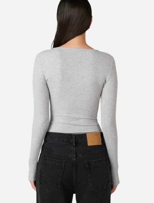 Bayse Lara Bodysuit - Grey Marle< Shirts | Bodysuits