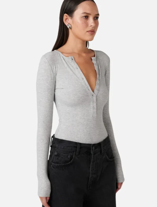 Bayse Lara Bodysuit - Grey Marle< Shirts | Bodysuits