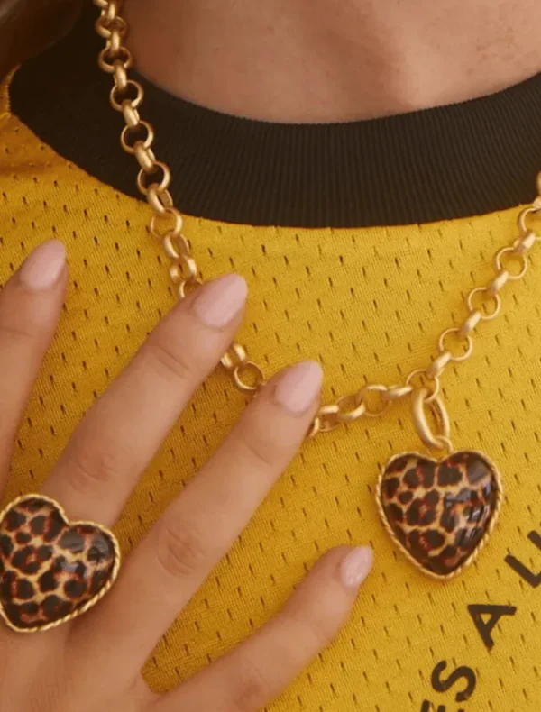 Emma Pills Leopard Hot Heart Ring - Leopard< Rings