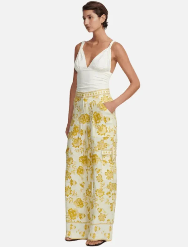Hansen & Gretel Luna Wide Leg Pant - Golden Nectar< Pants | Shirts