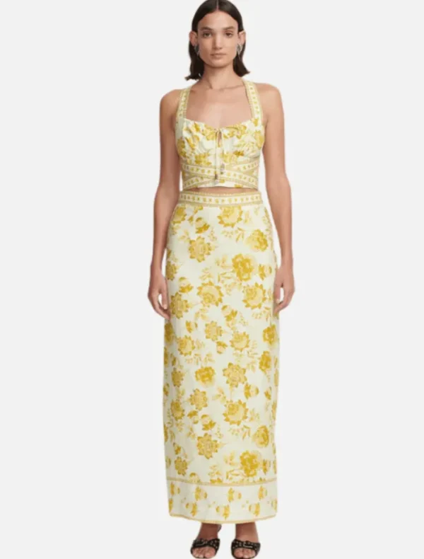 Hansen & Gretel Marielle Midi Skirt - Golden Nectar< Skirts | Tops