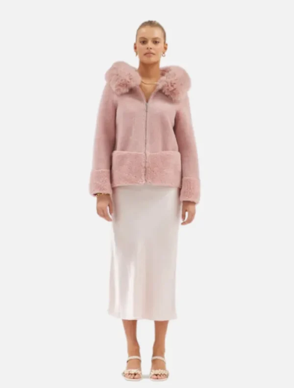 Bubish Maya Jacket - Dusty Pink< Wool Coat | Leather Jacket