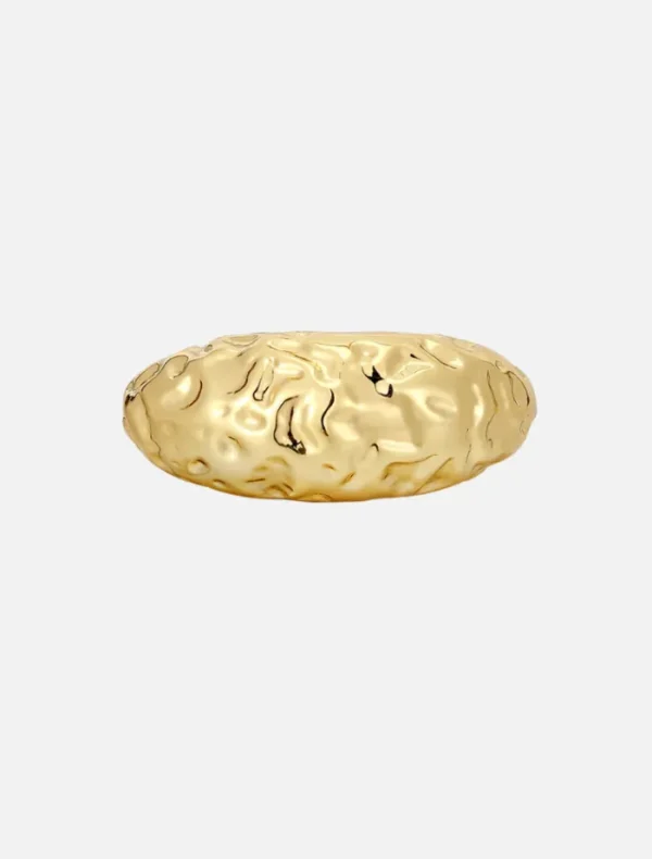 LUV AJ Molten Signet Ring - Gold< Rings