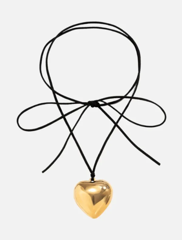 Insurge Clothing Neo Heart Choker - Gold< Necklaces