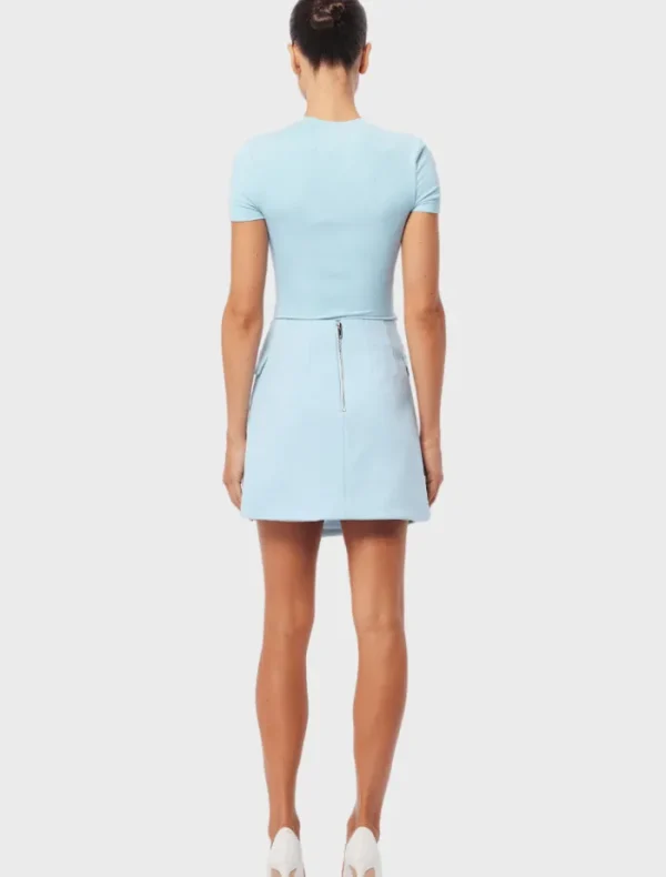 Mossman On My Way Mini Skirt - Mist Blue< Mini Dresses | Skirts