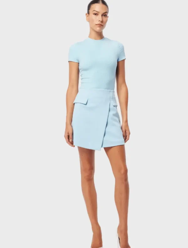 Mossman On My Way Mini Skirt - Mist Blue< Mini Dresses | Skirts