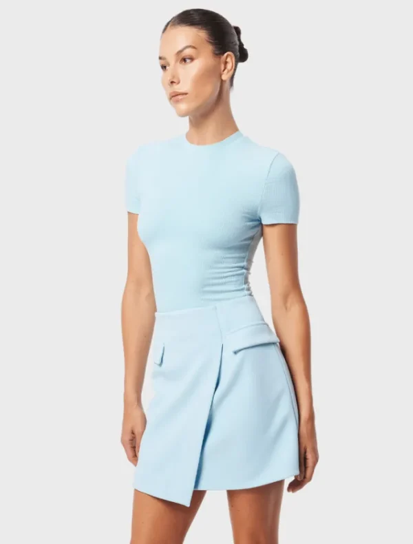 Mossman On My Way Mini Skirt - Mist Blue< Mini Dresses | Skirts