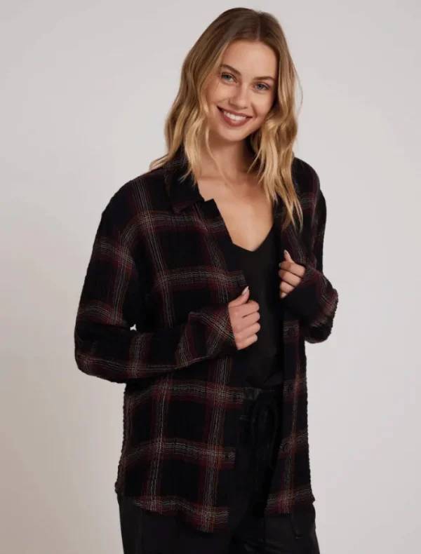 Bella Dahl Oversized Shirt with Pocket - Autumn Sunset Plaid< Shirts