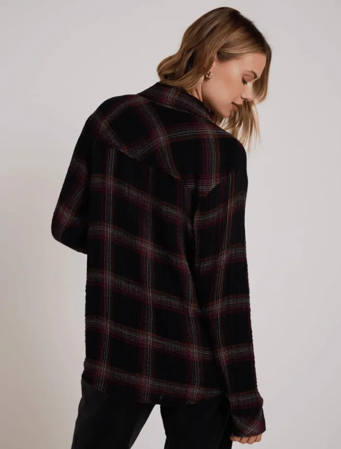 oversized_shirt_with_pock_2.webp Bella Dahl Oversized Shirt with Pocket - Autumn Sunset Plaid< Shirts