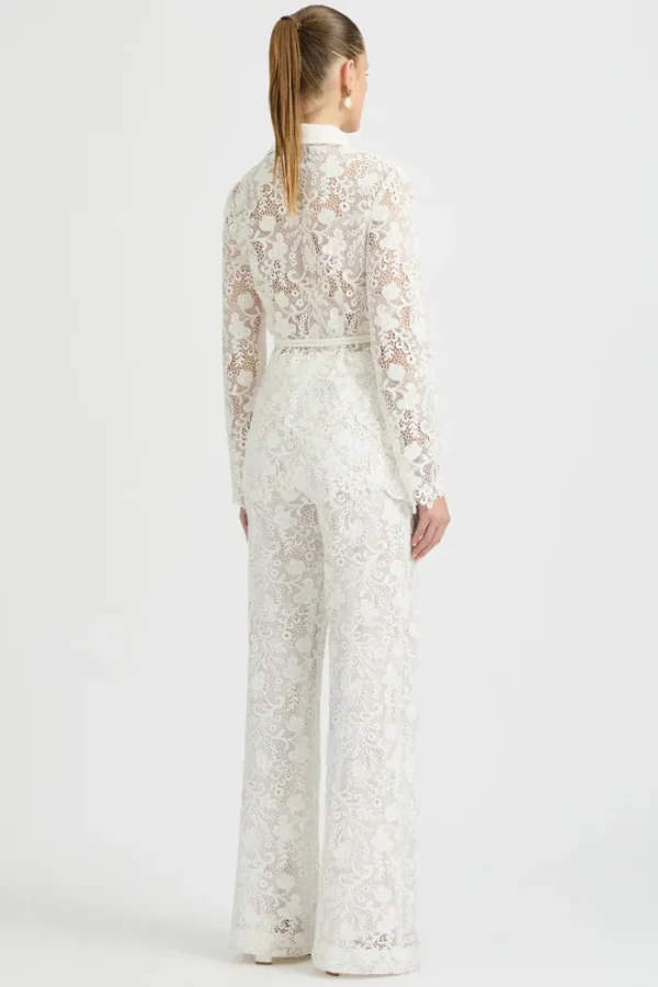 Sonya Rana Lace Blazer - White< Pants