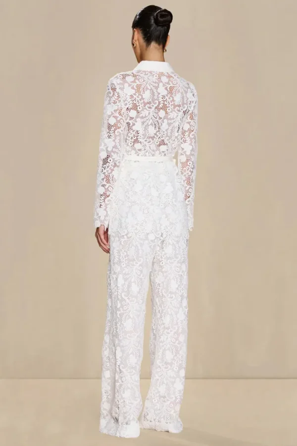 Sonya Rana Lace Blazer - White< Pants