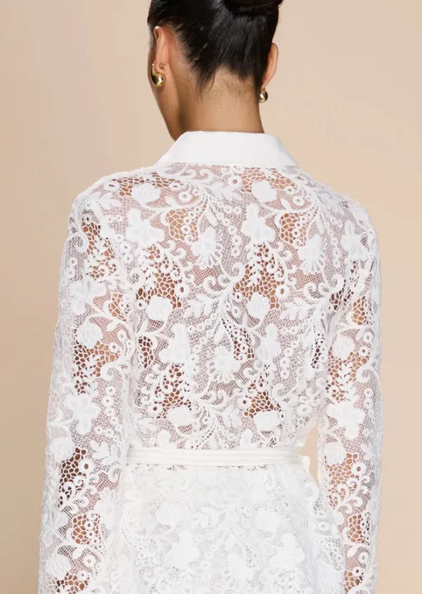 Sonya Rana Lace Blazer - White< Pants