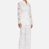 Sonya Rana Lace Flared Pant - White< Pants