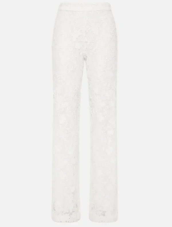 Sonya Rana Lace Flared Pant - White< Pants