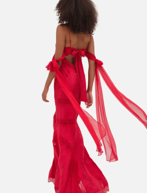 For Love & Lemons Rita Lace Gown - Red< Bras / Briefs | Skirts