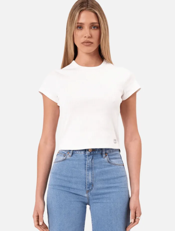 s_icon_baby_tee__white_sa_0.webp Abrand 90s Icon Baby Tee - White Sand< Shorts | Shirts