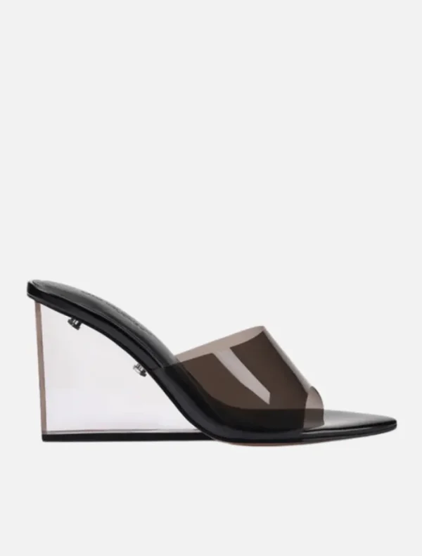 Lana Wilkinson Sara Wedge Lucite Leather - Black< Heels