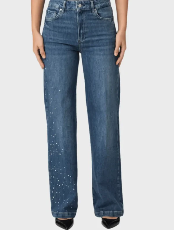PAIGE Sasha High Rise Wide Leg 32 - Laurena Embellished< Denim | Tops