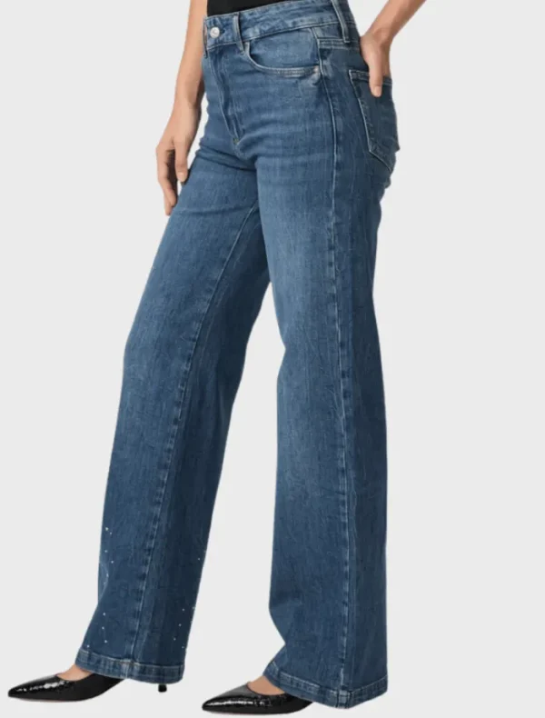 PAIGE Sasha High Rise Wide Leg 32 - Laurena Embellished< Denim | Tops