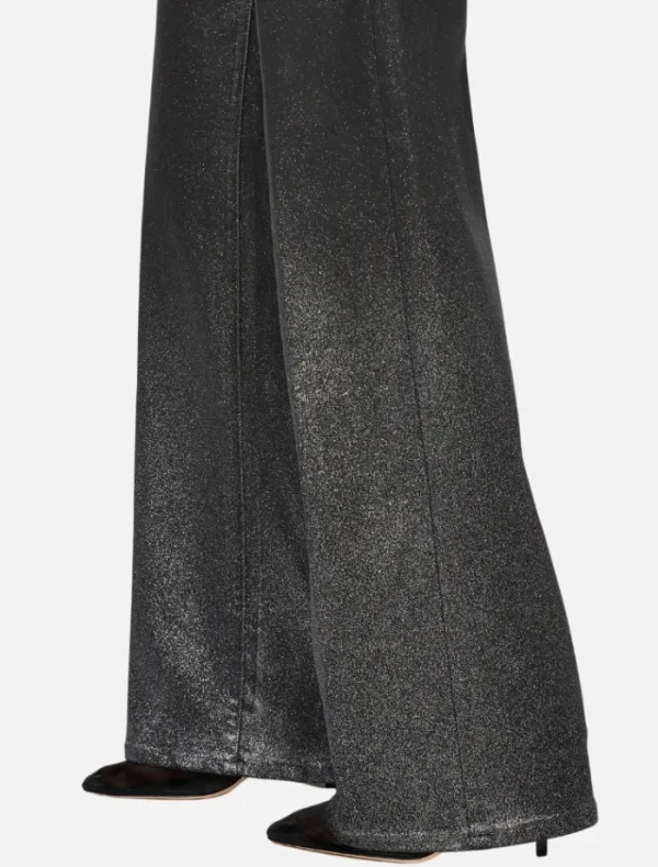 PAIGE Sasha High Rise Wide Leg - Black Silver Glitter Ombre< Denim | Tops