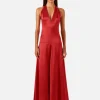 Shona Joy Savanna Halter Open Back Maxi Dress - Chilli< Casual Dresses | Mini Dresses
