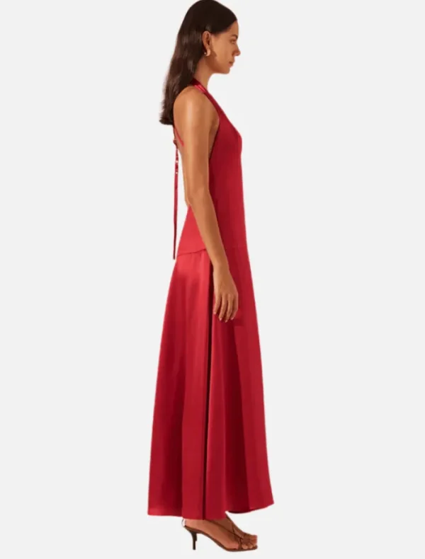 Shona Joy Savanna Halter Open Back Maxi Dress - Chilli< Casual Dresses | Mini Dresses