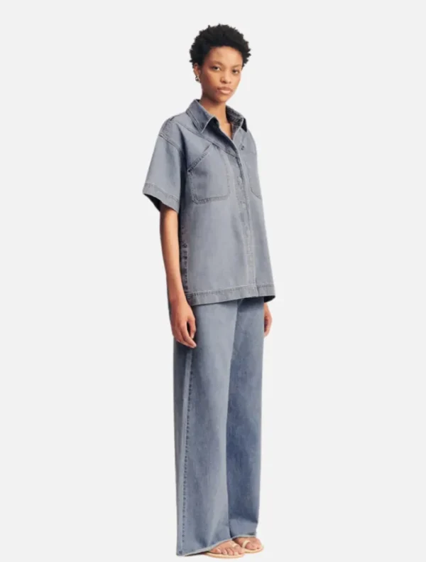 Shona Joy Short Sleeve Shirt - Mid Blue< Denim | Shorts