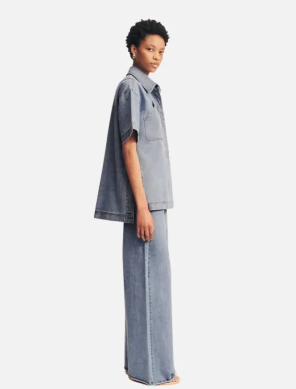 Shona Joy Short Sleeve Shirt - Mid Blue< Denim | Shorts