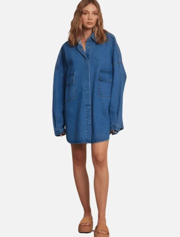 PIPPA Sion Shirt - Indigo Denim< Shirt Dresses | Long Sleeve Dresses