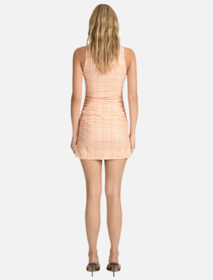 skipper_mini_dress__peach_2.webp Ownley Skipper Mini Dress - Peach Gingham< Casual Dresses | Mini Dresses
