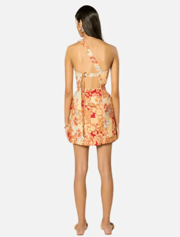 Winona Solene Asymmetrical Short Dress - Orange Floral< Casual Dresses | Mini Dresses