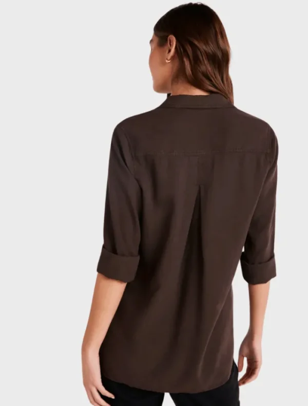 Bella Dahl Split Back Button down - Chestnut Brown< Shirts | Tops