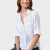 Bella Dahl Split Back Button Down - White< Shirts | Tops