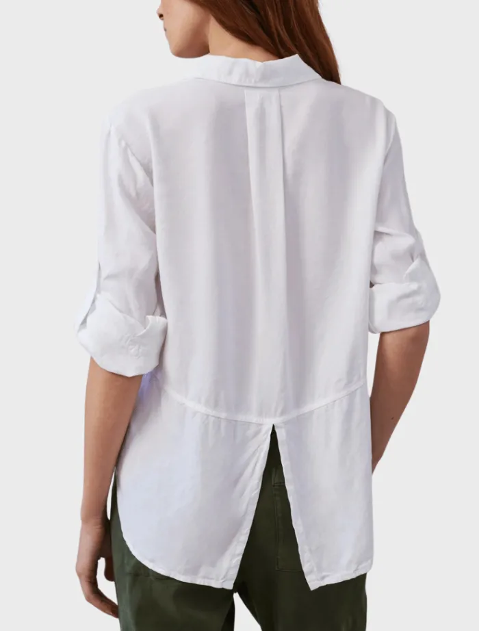 split_back_button_down__w_2.webp Bella Dahl Split Back Button Down - White< Shirts | Tops