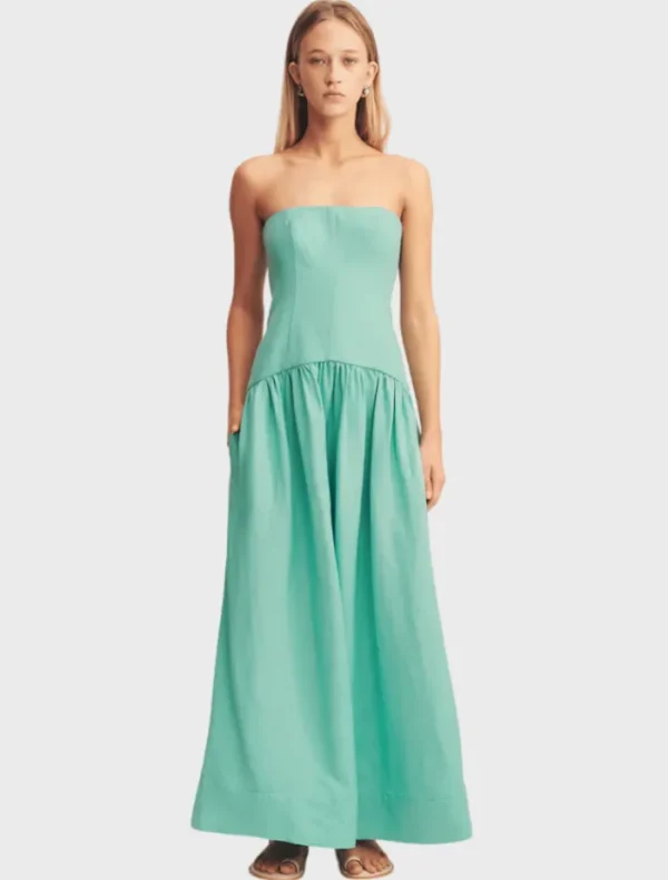Shona Joy Strapless Panelled Maxi Dress - Pool Blue< Casual Dresses | Midi Dresses