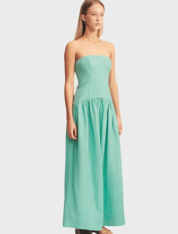 Shona Joy Strapless Panelled Maxi Dress - Pool Blue< Casual Dresses | Midi Dresses